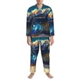 thumbnail image 3 of Naloa Sunshine Underwater Sand Turtle Men’s Pajamas Set - Long Sleeve Button Down Sleep Shirt and Pajama Bottoms Sleepwear Set-Medium, 3 of 7