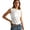 White, variant on Women's Tanks & Camis Ruffle Trim Knit Mesh Camisole Round Neck See-Through Sleeveless Casual Layering Top White L
