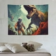 thumbnail image 4 of ONETECH Funny Space Astronaut Dinosaur Tapestry for Men Guys Bedroom, Cool Trippy Universe Planet Art Tapestries Wall Hanging College Dorm Boys Room Decor Psychedelic Blacklight Galaxy Poster Blanket, 4 of 7