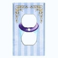 thumbnail image 2 of Metal Light Switch Plate Cover Purple Luxury Cupcake Striped Wallpaper Blue CAK051, 2 of 13