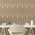 thumbnail image 2 of Ambesonne Art Deco Peel & Stick Wallpaper for Home, Pale Brown Vintage Motif, 13"x100", Pale Brown and White, 2 of 5
