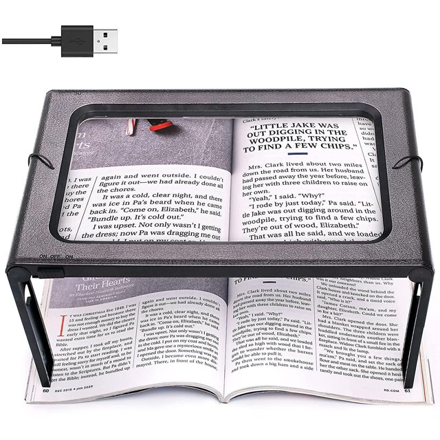 Lupa con luz, manos libres, 12 Led, 3x, lupa Rectangular plegable grande de página completa, portátil de escritorio para leer a ni?os mayores XianweiShao 8390605412868