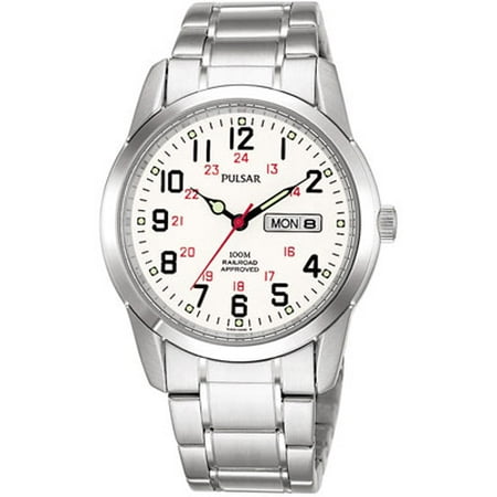 Pulsar Railroad Approved Watch - Stainless - White Face