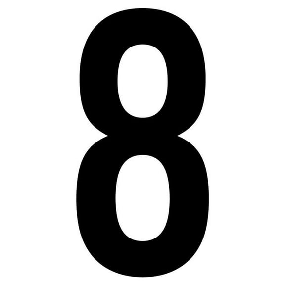 J.J. Keller 61609 Number 8 White Vinyl Adhesive Label - 12 in.