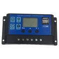 thumbnail image 1 of 30A 12V/ 24V Solar Charge Controller Generator for Home Solar Panel Battery Intelligent Regulator with USB Ports Backlight Display, 1 of 7