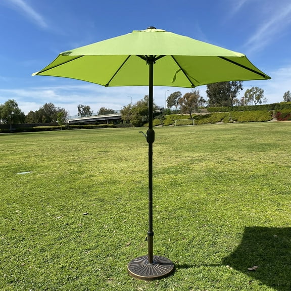 7.5ft Hexagon Market Umbrella with Stand/Base-Lime Green Color
