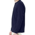 thumbnail image 3 of Hanes Essential-T Men's Long Sleeve T-Shirt, Crewneck, Classic Fit Cotton Tee, Navy, 2XL, 3 of 5