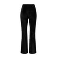 thumbnail image 5 of PMUYBHF Female Xl Plus Size Tall Leggings Flare Velvet Pants for Women High Waisted Wide Leg Stretch Elastic Waist Pull on Trousers Front Seam Slacks Flare Leggings for Women Tummy Control Pack, 5 of 5
