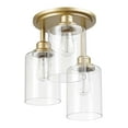 thumbnail image 2 of Globe Electric 13" Contemporary 3 Light Matte Gold Flush Mount Lights With Shades, 2 of 5