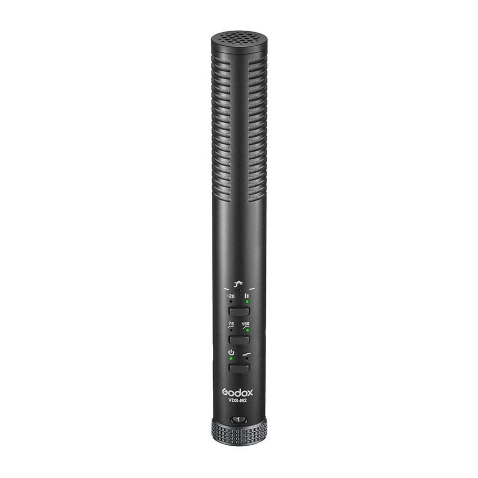 Godox VDS-M2 Supercardioid Condenser Shotgun Microphone with Safety Channel and dB Peak Warning Light (Black)