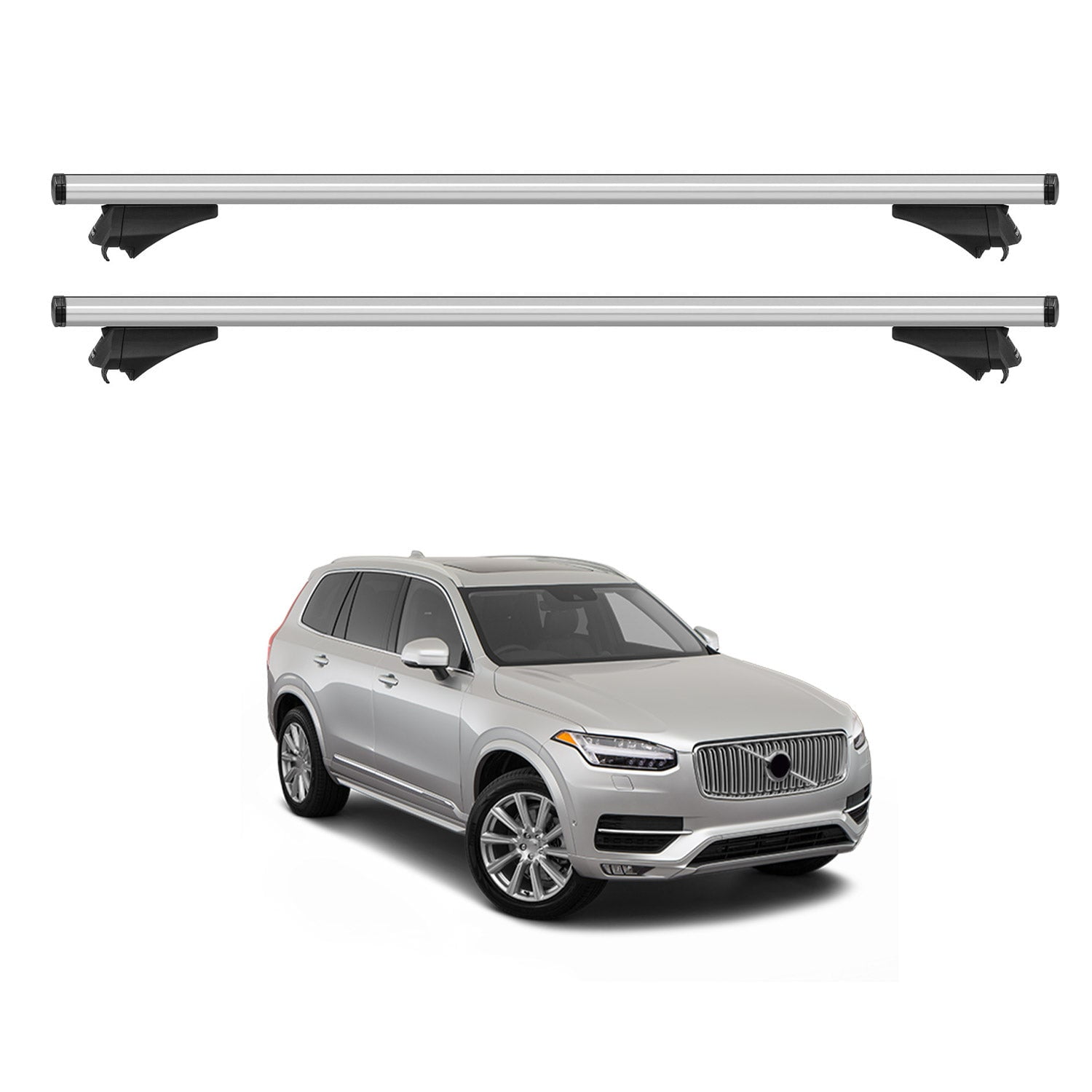 Roof Rack For Volvo XC90 2014-2022 Cross Bars Carrier Aluminum Silver 2 ...