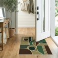 thumbnail image 2 of ODIKA 2'x3' Washable Throw Rug Non-Slip, Low Profile, Flatwoven, Easy Care Green Brown Geometric Elegance with Art Circular and Motifs Blend in for Hallway, Study Room, 2 of 7