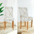 thumbnail image 4 of 4 Pack Chair Covers for Dining Room,White Gold Marble Texture Stretchable Dining Chair Slipcover Washable Removable for Kitchen,Hotel,Restaurant,Ceremony Protector - Universal Size, 4 of 6