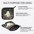 thumbnail image 3 of Yayeee Oven Mitts and Pot Holder Set of 2 Heat Resistant Kitchen Gloves Baking Hot Pad, Happy Ghost, 3 of 5