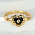 thumbnail image 6 of Womens Fashion Gothic Black Enamel Heart Drop Ring: Electroplated Copper Ring for Women, 6 of 8