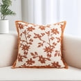 thumbnail image 2 of Unique Bargains Set of 2 Chenille Leaves Jacquard Throw Pillow Covers Orange, 2 of 7