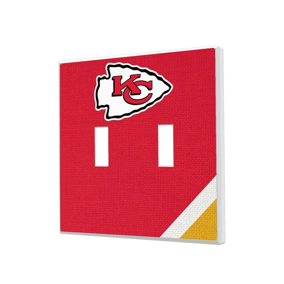 Kansas City Chiefs Diagonal Stripe Double Toggle Light Switch Plate
