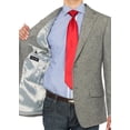 thumbnail image 5 of Mens Gray Herringbone Modern Fit Blazer Luciano Natazzi 2, 5 of 6