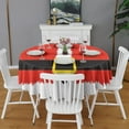 thumbnail image 2 of Red Christmas Santa Costume Pattern Round Tablecloth 60"x60",Wrinkle Wipeable Table Cloth for Kitchen Dining Room Picnic Patio Party, 2 of 6