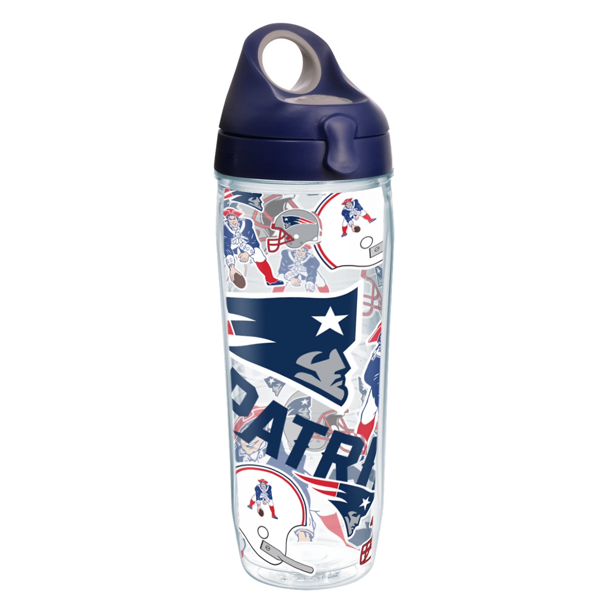 NFL New England Patriots All Over 24 oz Water Bottle with lid Walmart