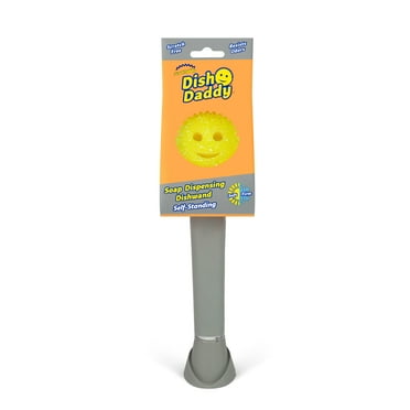 Scrub Daddy Dish Daddy Kitchen Dish Wand with Soap Dispensing, Texture Changing Sponge, Built-in Scraper & Scrubbing Head, Drip Stand, Flex Texture, 1 Count