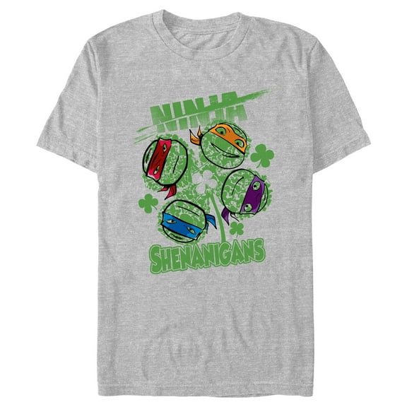 Men's Teenage Mutant Ninja Turtles St. Patrick's Day Shenanigans Graphic Tee Athletic Heather X Large
