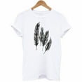 thumbnail image 2 of Oalirro Fashion Women Short Sleeve T-Shirt Feather Print Casual Top Comfortable Blouse, 2 of 6