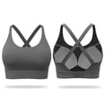 thumbnail image 5 of WXLWZYWL Women's Solid Sports Bra Crisscross Backless Workout Top Running Quick Dry Yoga Fitness Underwear, 5 of 6