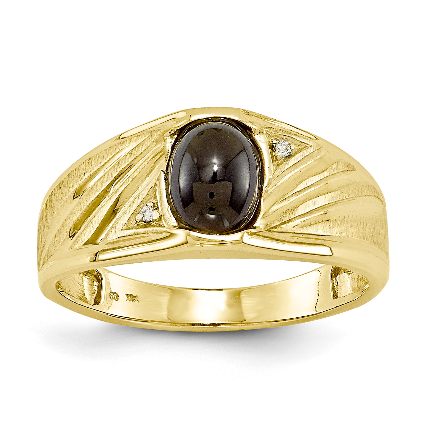 Ring Men Onyx - 14K Yellow Gold 10 MM Men's Onyx and Diamond Ring, Size ...