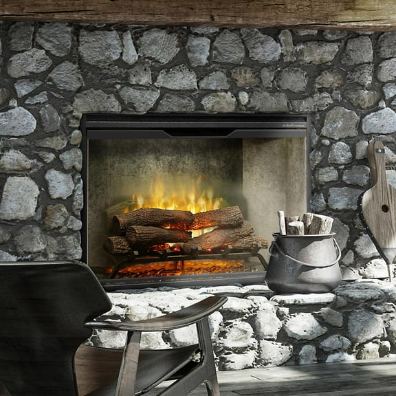 Dimplex 500002401 36 in. Revillusion Weathered Concrete Built-in Electric Firebox with Glass Pane & Plug Kit