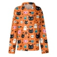 thumbnail image 4 of Delconic Womens Halloween Print Button Down Shirt Long Sleeve Casual Regular Fit Collared Blouse Pumpkin Pattern Top Saffron XL, 4 of 7