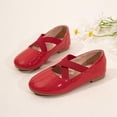 thumbnail image 2 of Dakaela Ballerines pour Filles de 4 à 12 Ans, Chaussures Mary Jane de Robe, Ballerines Scintillantes, Chaussures de Princesse pour Mariage avec Bride Croisée Élastique, Rouge, 2 of 6