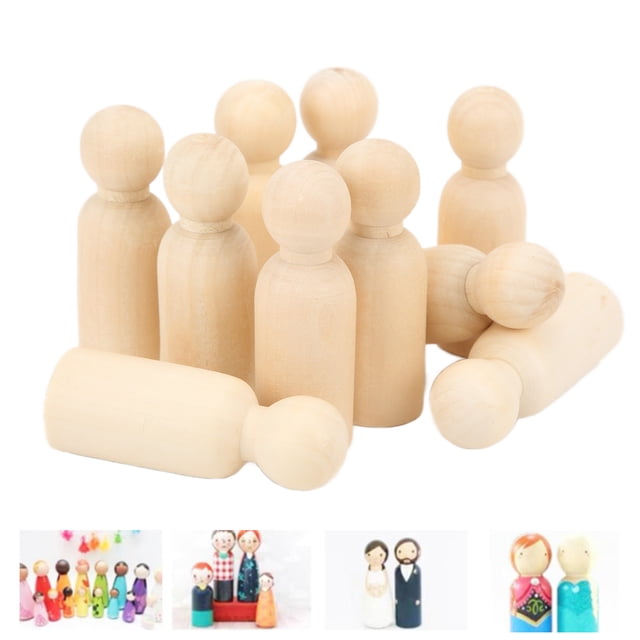 10 Muñecas De Clavijas De Madera De Madera 75 Mm, Accesorios De Bricolaje Seguros Para La Decoración, Adornos, Adornos