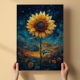 thumbnail image 3 of Sunflower Flower Canvas Wall Art 8x12 inches - Rustic Sunflower Flower Watercolor Wall Art Canvas Botanical Painting for Bedroom Decor, 3 of 5