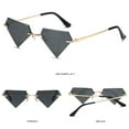 thumbnail image 5 of Vintage Rave Party Festival Eyeglasses Triangle Sunglasses for Women Retro Shades Diamond Shaped Rimless Sun Glasses CLEAR WHITE, 5 of 8