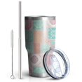 thumbnail image 2 of 30oz Pioneer Flower Floral Print Pattern Tumbler, Double Wall Vacuum Insulated Cup, BPA-Free Leak Proof Lid & Reusable Straws, Hot 12h, Cold 34h, 2 of 6