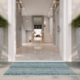 thumbnail image 4 of SAFAVIEH Courtyard Robert Striped Indoor/Outdoor Area Rug, 2' x 3'7", Light Grey/Teal, 4 of 10