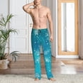 thumbnail image 5 of Uemuo Christmas Snow Pattern Men's Wide Leg Palazzo Lounge Pants with Pockets Light Weight Loose Comfy Casual Pajama Pants-XX-Large, 5 of 9