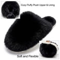 thumbnail image 4 of Ecetana Women's Furry Slippers Comfy Memory Foam Fuzzy Fluffy Slippers Non-slip Indoor House Shoes, 4 of 8