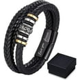 thumbnail image 3 of to My Son/to My Grandson - I Will Always Be with You Braided Leather Bracelet for Men, Stainless Steel Inspirational Wristband, Men?s Braided Leather Bracelet Bangle Wristband, 3 of 8