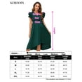 thumbnail image 4 of Yesfashion Women's Maternity Smocked Fly Sleeve Summer Dress V Neck Boho Ruffle Casual Swing Midi Dress Baby Shower Photoshoot, 4 of 8