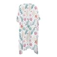 thumbnail image 2 of FKELYI Kimono Coverups for Women Soft Beach Cover Up Half Sleeve Summer Cardigan Shell Starfsih Water Plants Print Bikini Cover Ups Resort Wear Casual Cruise Outfits, 2 of 5