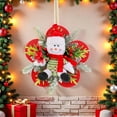 thumbnail image 2 of chaungfeng Large Snowman Ornaments, 11inch Snowman Figurine Hanging Decorations with Flower-Shaped Back Panel, Berries and Pine Needles for Holiday Xmas Door Wall Tree Decor, 2 of 6