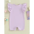 thumbnail image 3 of Bagilaanoe Newborn Baby Girl Summer Jumpsuit Fly Sleeve Bodysuit 3M 6M 12M 18M Infant Casual One Piece Romper, 3 of 8