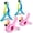 Pink flamingo & bule parrot, variant on Sopito Beach Towel Clips, Jumbo Size Towel Clips for Beach Chairs Cruise Patio and Pool Accessories, Set of 4 (Flamingo Parrot)