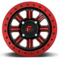 Fuel Hardline Beadlock 15x10 Wide ATV/UTV Wheel Gloss Black/Red (4/