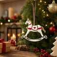 thumbnail image 3 of Iron Rocking Horse Christmas Ornament, Vintage Metal Hanging Pendant, Festive Craft Decor for Xmas Tree Wall Wreath Window Home Indoor Holiday Party Display, 3 of 7