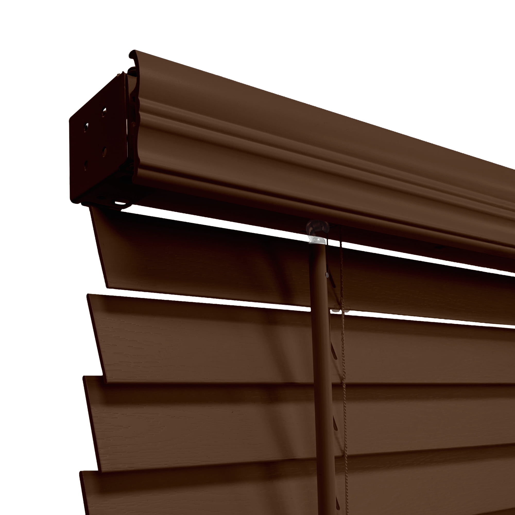 Regal Estate Faux Wood Blinds, Cordless 2 Inch Faux Wood Blinds for Windows, Moisture Resistant Faux Blinds, 29" W x 60" H, Chestnut