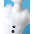 thumbnail image 5 of YEAHDOR Kids Girls Snowman Costume Christmas Feathers Trim Dance Dress Puff Sleeves Ice Skating Leotard Dress White 10, 5 of 7