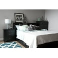 thumbnail image 3 of South Shore Vito Nightstand with Charging Station and Drawers for Adult, in Pure Black, 3 of 11